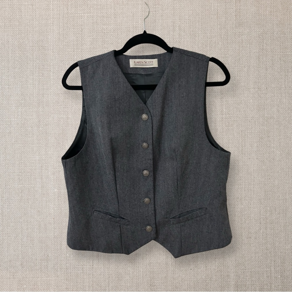 Karen Scott Charcoal Vest for Women